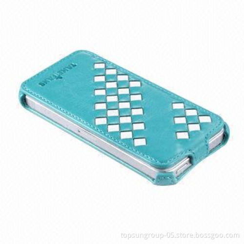 Luxury Knitted Pattern Microfiber Leather Business Case for iPhone 5, OEM Orders Welcomed